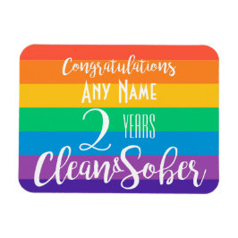 Imán tarjeta personalizada limpia y sobria lgbt arco ir
