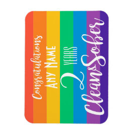 Imán tarjeta personalizada limpia y sobria lgbt arco ir