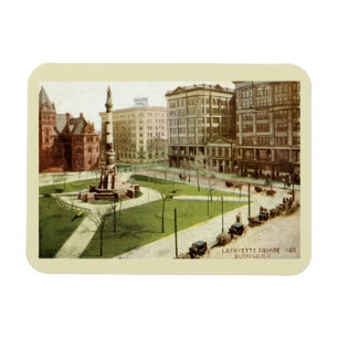 Imán Tarjeta postal antigua Lafayette Square Buffalo NY