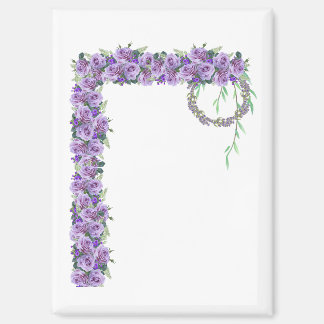 Imán Tarjeta postal botánica floral de lavanda