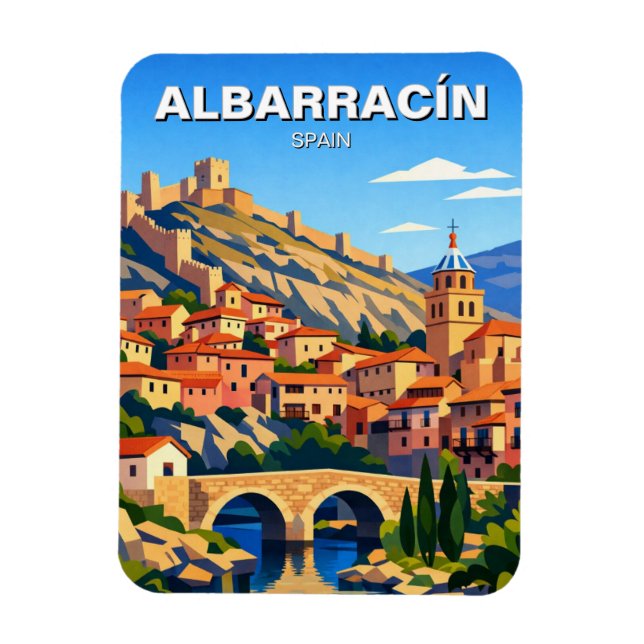 Imán Tarjeta postal de Albarracín España (Vertical)