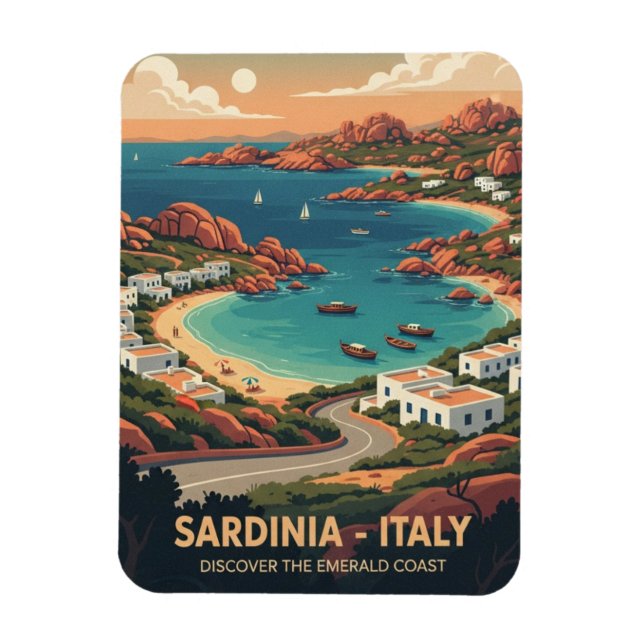 Imán Tarjeta postal de Cerdeña Italia (Vertical)