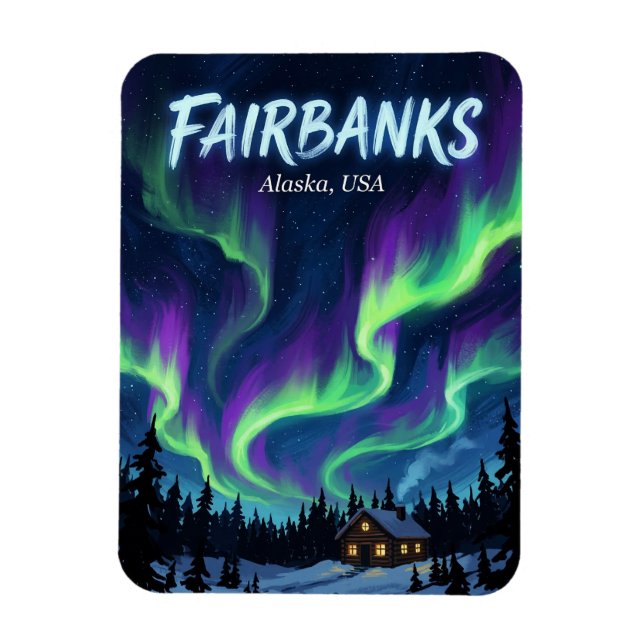 Imán Tarjeta postal de Fairbanks Alaska (Vertical)