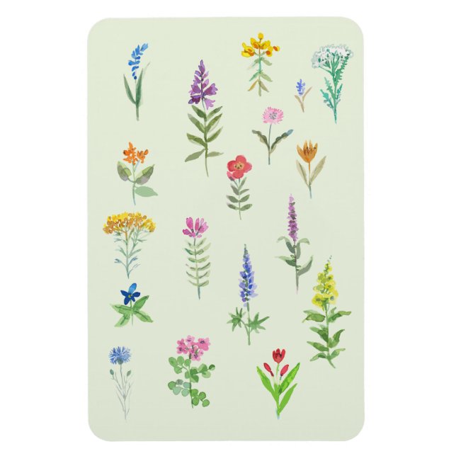 Imán tarjeta postal de flores de jardín (Vertical)