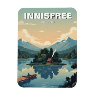 Imán Tarjeta postal de la isla del lago de Innisfree