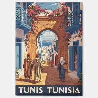 Tarjeta postal de la medina de viaje de Túnez