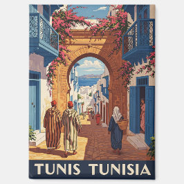 Imán Tarjeta postal de la medina de viaje de Túnez
