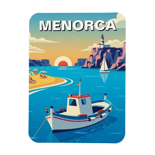 Imán Tarjeta postal de Menorca, España (Vertical)