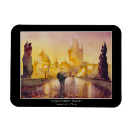 Imán Tarjeta postal de Praga Pintada por EVE