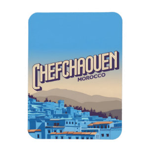 Imán Tarjeta postal de viaje a Marruecos chefchaoun, re