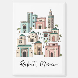 Imán Tarjeta postal de viaje a Rabat Marruecos