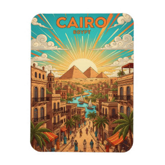 Imán Tarjeta postal de viaje antigua de El Cairo Egipto