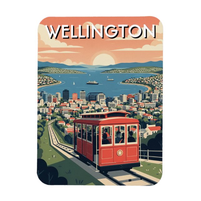 Imán Tarjeta postal de Wellington Nueva Zelanda (Vertical)