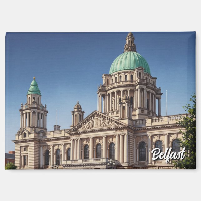 Imán Tarjeta postal del Ayuntamiento de Belfast (Anverso)