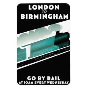 Imán Tarjeta postal del tren de Londres a Birmingham