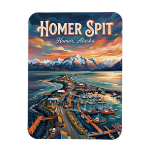 Imán Tarjeta Postal Homer Spit Alaska