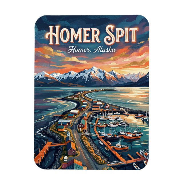 Imán Tarjeta Postal Homer Spit Alaska (Vertical)
