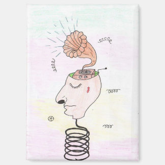 Imán Tarjeta postal "Música en mi cabeza"