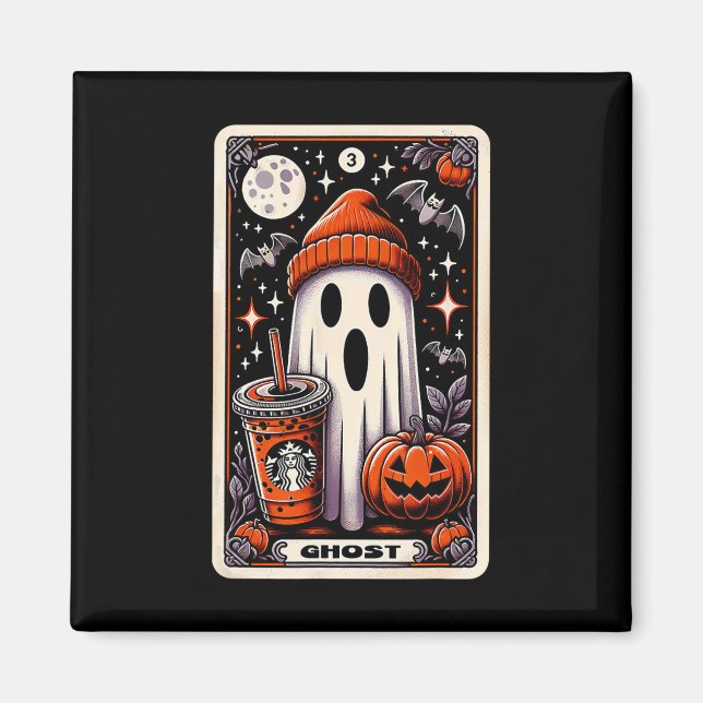 Imán Tarjeta Tarot Cute Fantasma Sensación de fantasía  (Frente)
