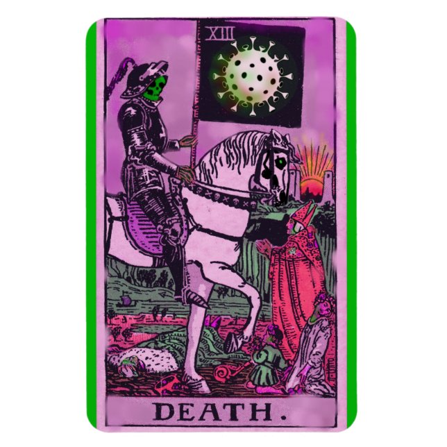 Imán Tarjeta Tarot de Coronavirus de Muerte (Vertical)