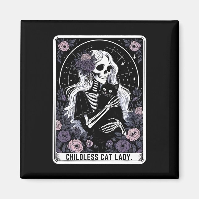 Imán Tarjeta Tarot De Skeleton Gótica De La Señora Del  (Frente)