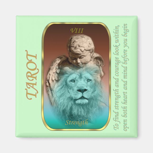 Imán Tarjeta Tarot - Fuerza (Frente)