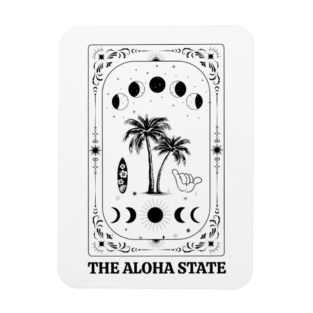Imán Tarjeta Tarot Hawaii Aloha Souvenir Celeste Estata (Vertical)
