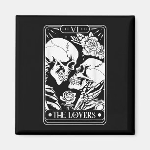 Imán Tarjeta Tarot Los Amantes Del Gótico De Esqueleto 