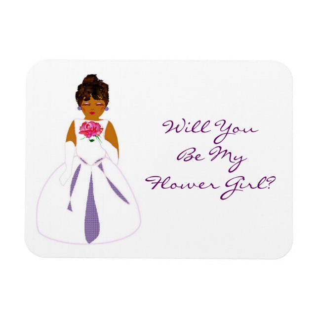 Imán Tarjeta "Will Be My Flower Girl" - Personalizable (Horizontal)