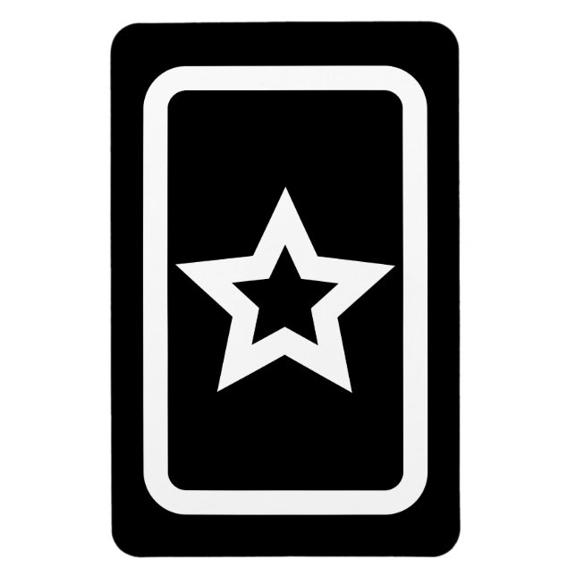 Imán Tarjeta Zener | Estrella Hollow 5 punteada (Vertical)