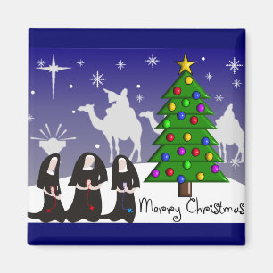 Imán Tarjetas de Navidad de las monjas "Felices Navidad