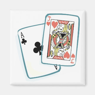 Imán Tarjetas de póquer Ace y Jack