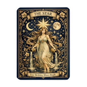 Imán Tarot Art Nouveau Cumpleaños Estrella Celestial