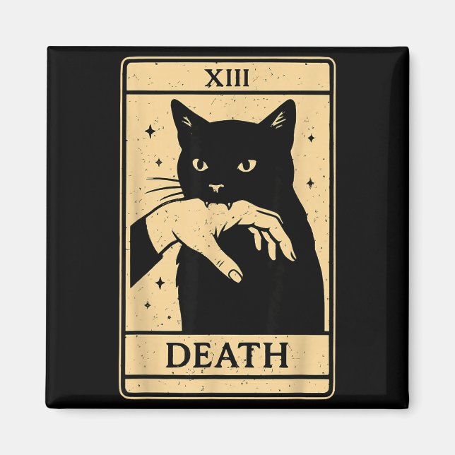 Imán Tarot Card Black Cat Occult Witchy Black Cat Tarot (Frente)