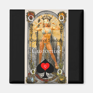 Imán Tarot Card Queen of Spades Thunder_Cove