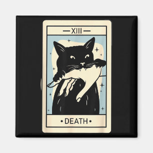 Imán Tarot de Gato Negro Muerte Halloween Gato Brujo Am
