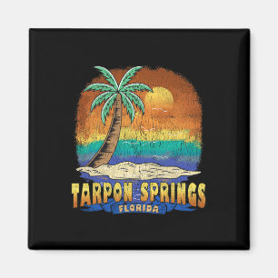 Imán Tarpon Springs Florida Vintage Distresres Souvenir