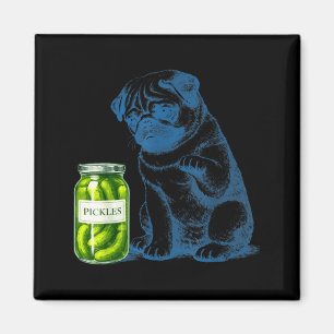 Imán Tarro de perro Pug vintage