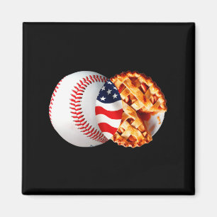Imán Tarta de béisbol bandera americana diseño de julio