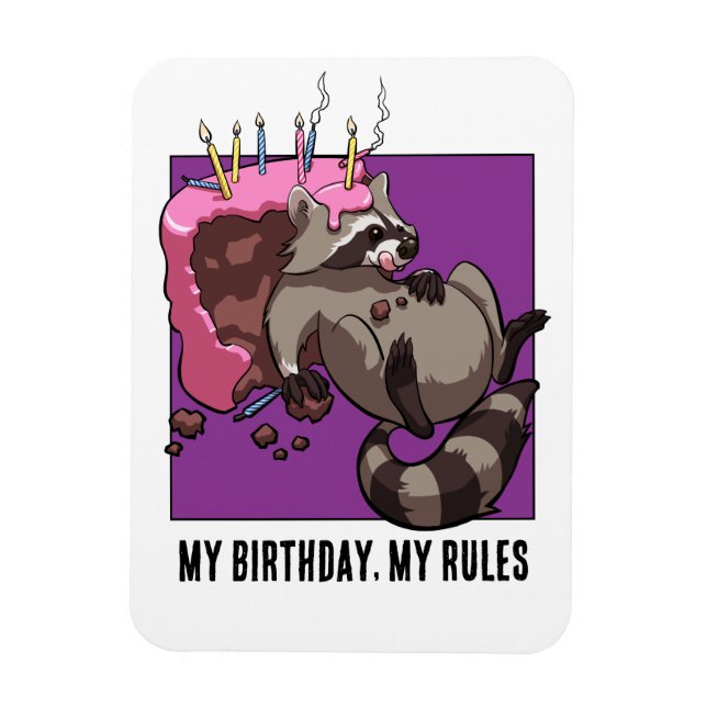 Imán Tarta De Cumpleaños Con Mapache Peculiar Mi Cumple (Vertical)