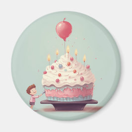 Imán Tarta de cumpleaños, helado, cumpleaños