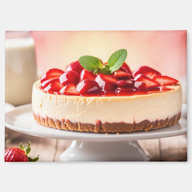Imán Tarta de queso con fresa (Anverso)