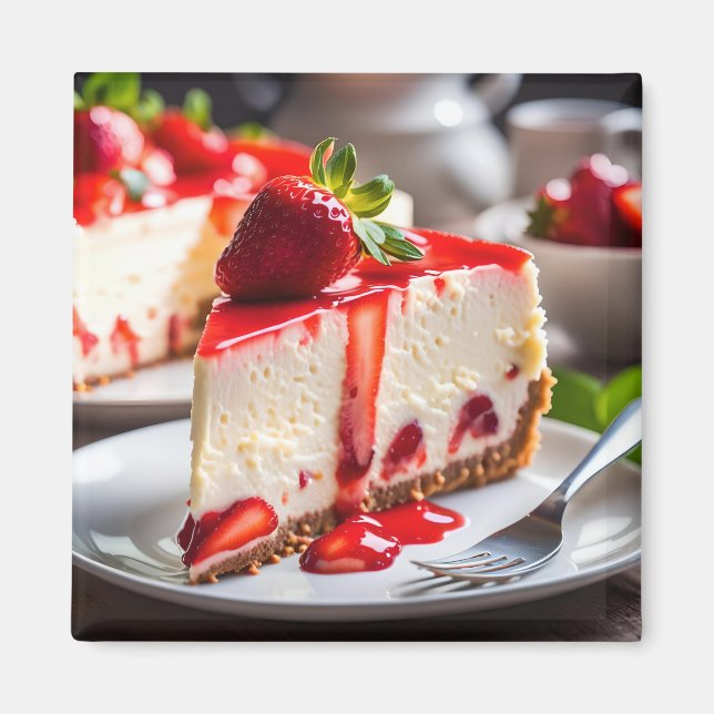 Imán Tarta de queso con fresa (Frente)
