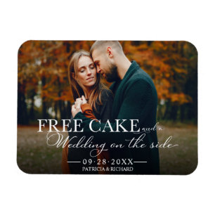 Imán Tarta Gratis Divertido Boda Guardar La Fecha Foto 