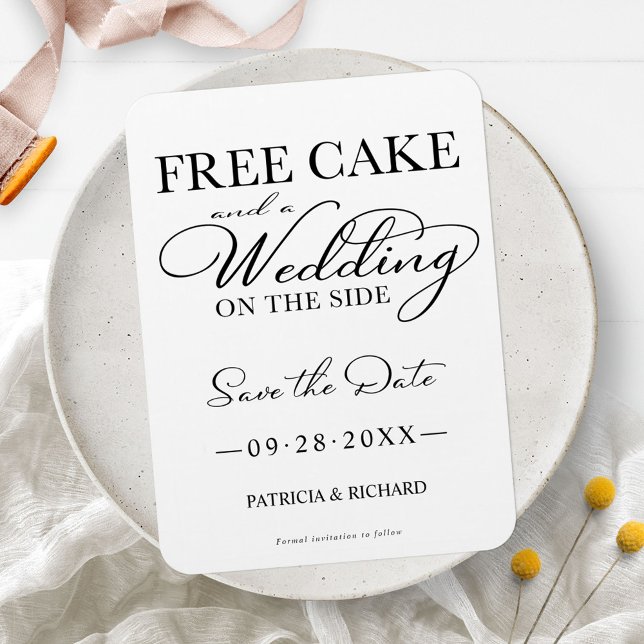 Imán Tarta Gratis Y Una Boda Al Lado Guarda La Fecha (Subido por el creador)