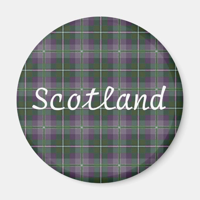 Imán Tartán Gift Magnet — Souvenir de Escocia (Frente)