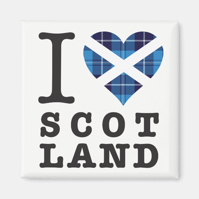 Imán Tartan Heart - Love Scotland (Frente)