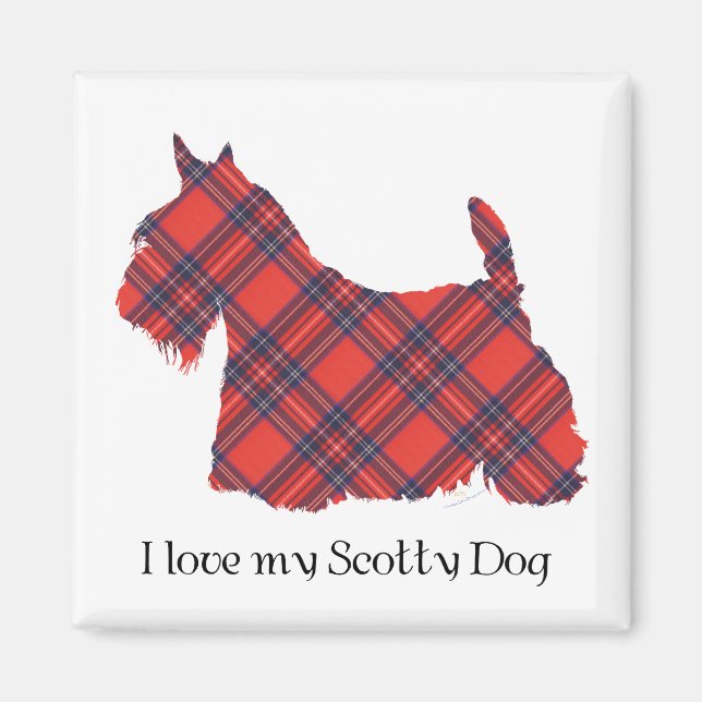 Imán Tartan Stewart Terrier Escocés (Frente)