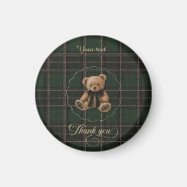 Imán Tartan Verde de Osito de Peluche