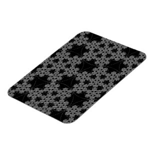 Imán Tatting Fractal Snowflake Design Crochet B&W